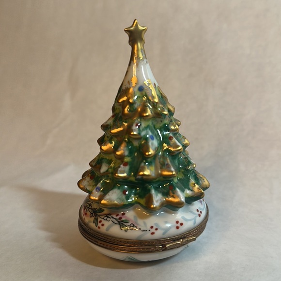 Limoges Christmas tree porcelain box - Picture 4 of 4